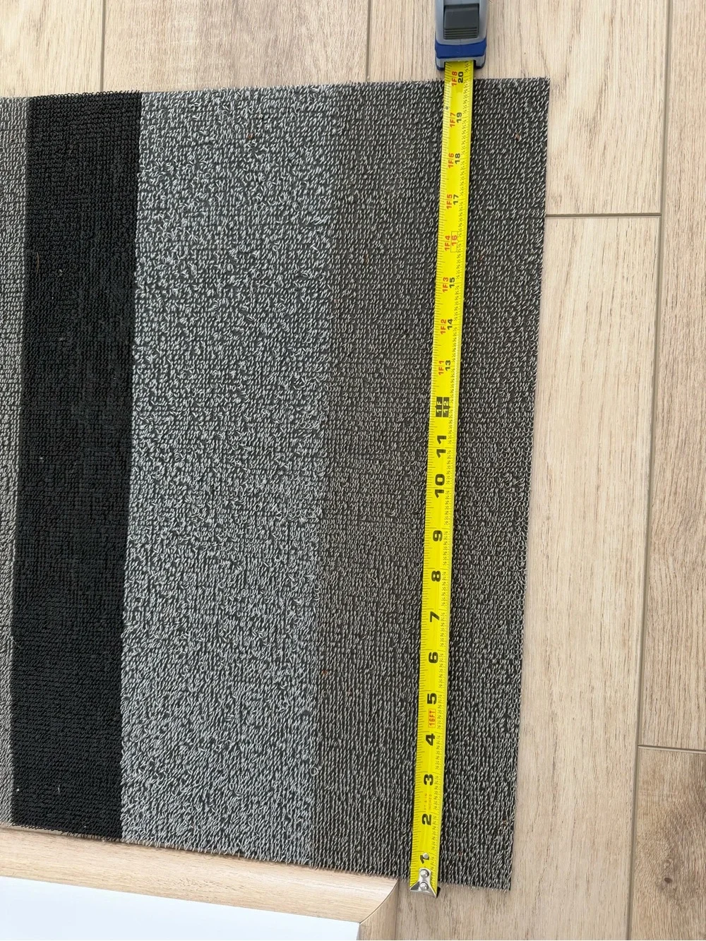 Gray Striped Non-Slip indoor or outdoor rug.